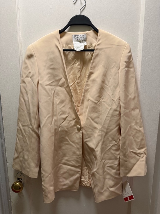 Badgley Mischka Jackets & Blazers - Badgley Mischka Soft Cream Open-Front Blazer